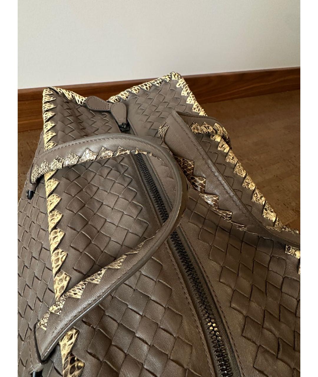 BOTTEGA VENETA Антрацитовая кожаная сумка тоут, фото 5