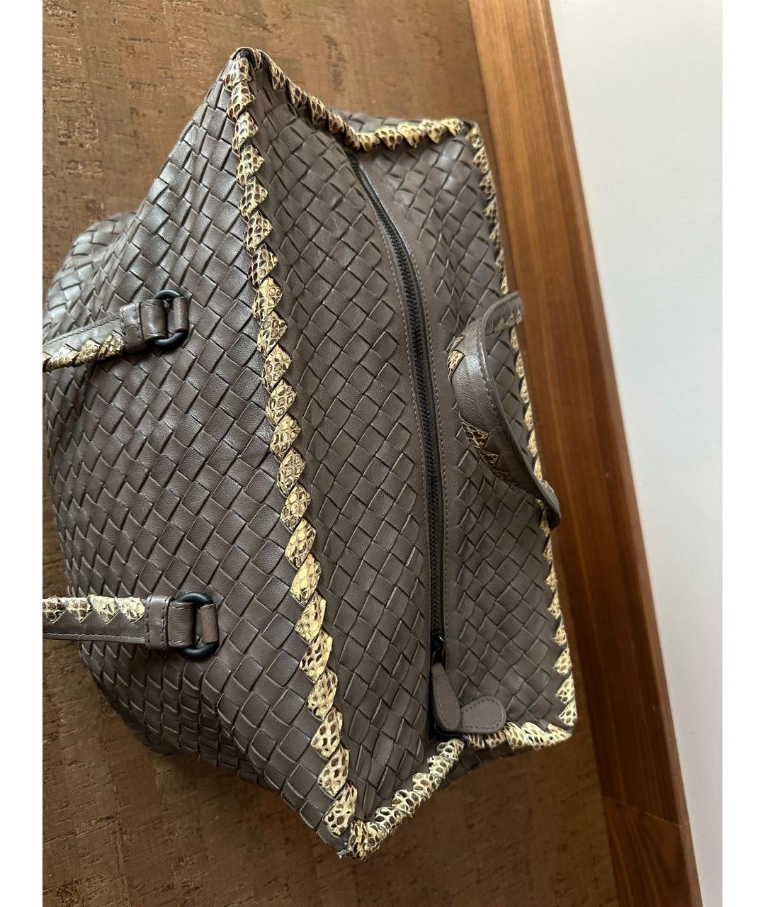 BOTTEGA VENETA Антрацитовая кожаная сумка тоут, фото 8
