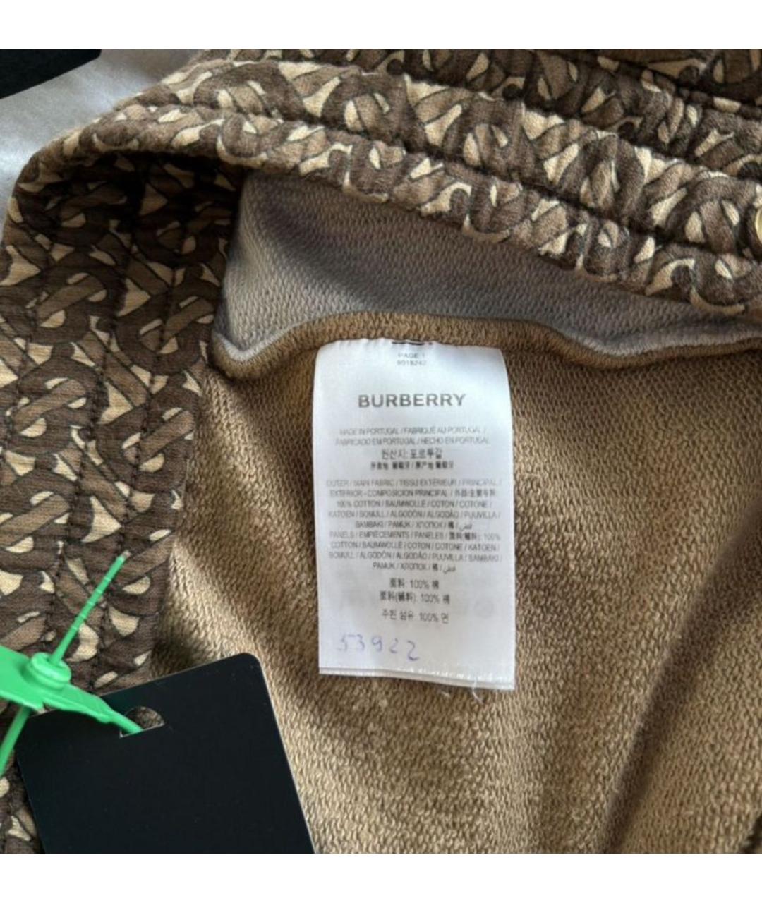 BURBERRY Бежевые хлопковые повседневные брюки, фото 4