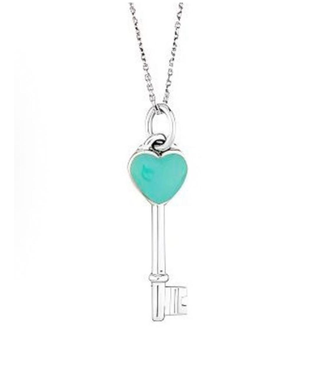 TIFFANY&CO Бирюзовая серебряная подвеска, фото 5
