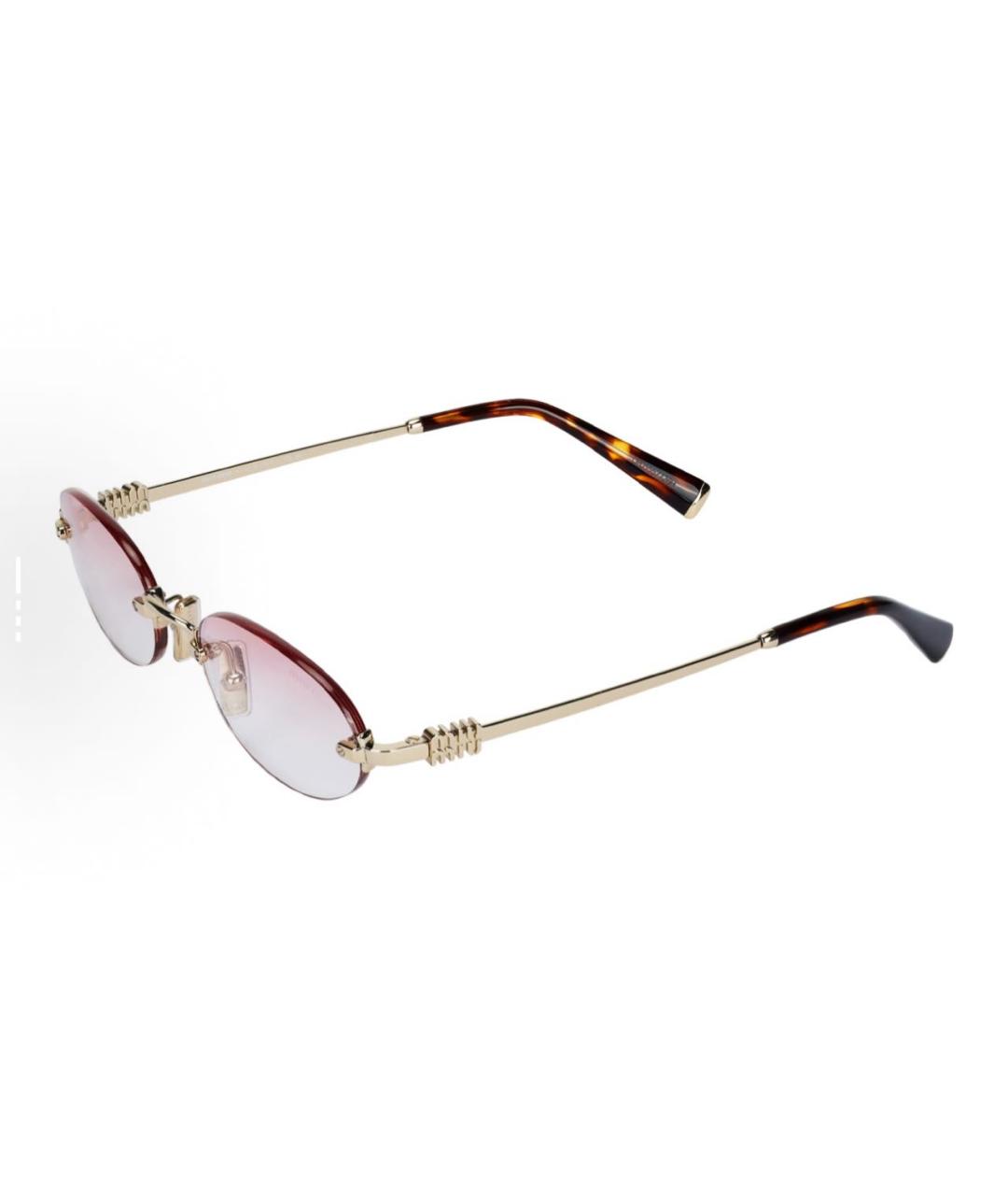 MIU MIU Розовые металлические солнцезащитные очки, фото 2