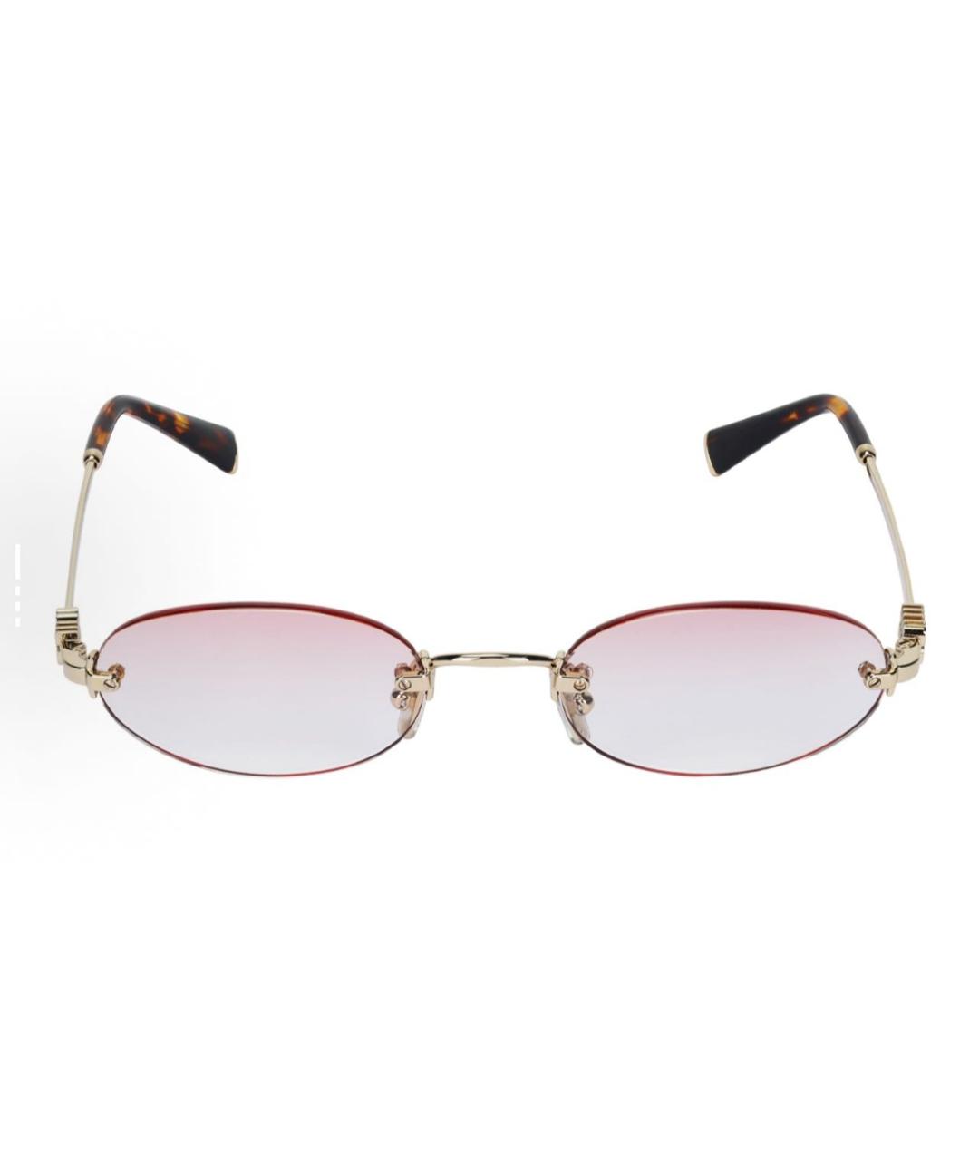 MIU MIU Розовые металлические солнцезащитные очки, фото 4