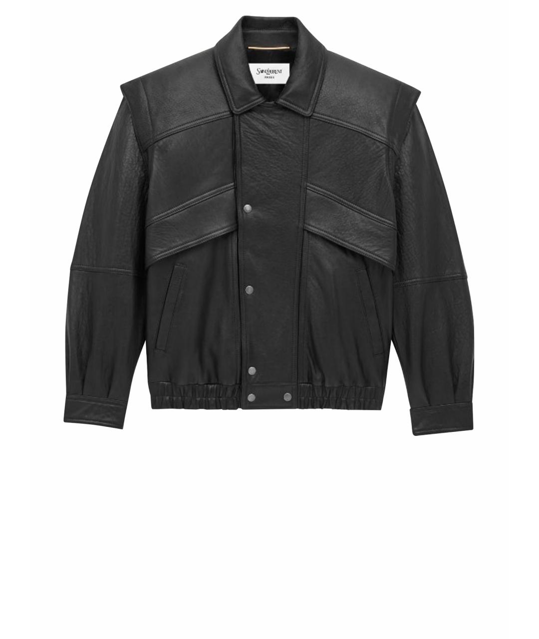 SAINT LAURENT Черная кожаная куртка, фото 1