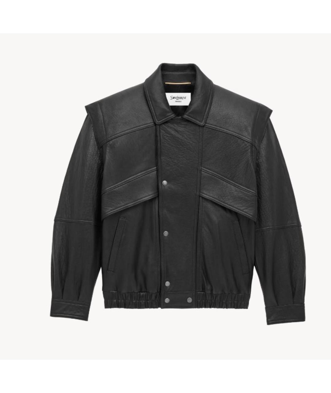 SAINT LAURENT Черная кожаная куртка, фото 5