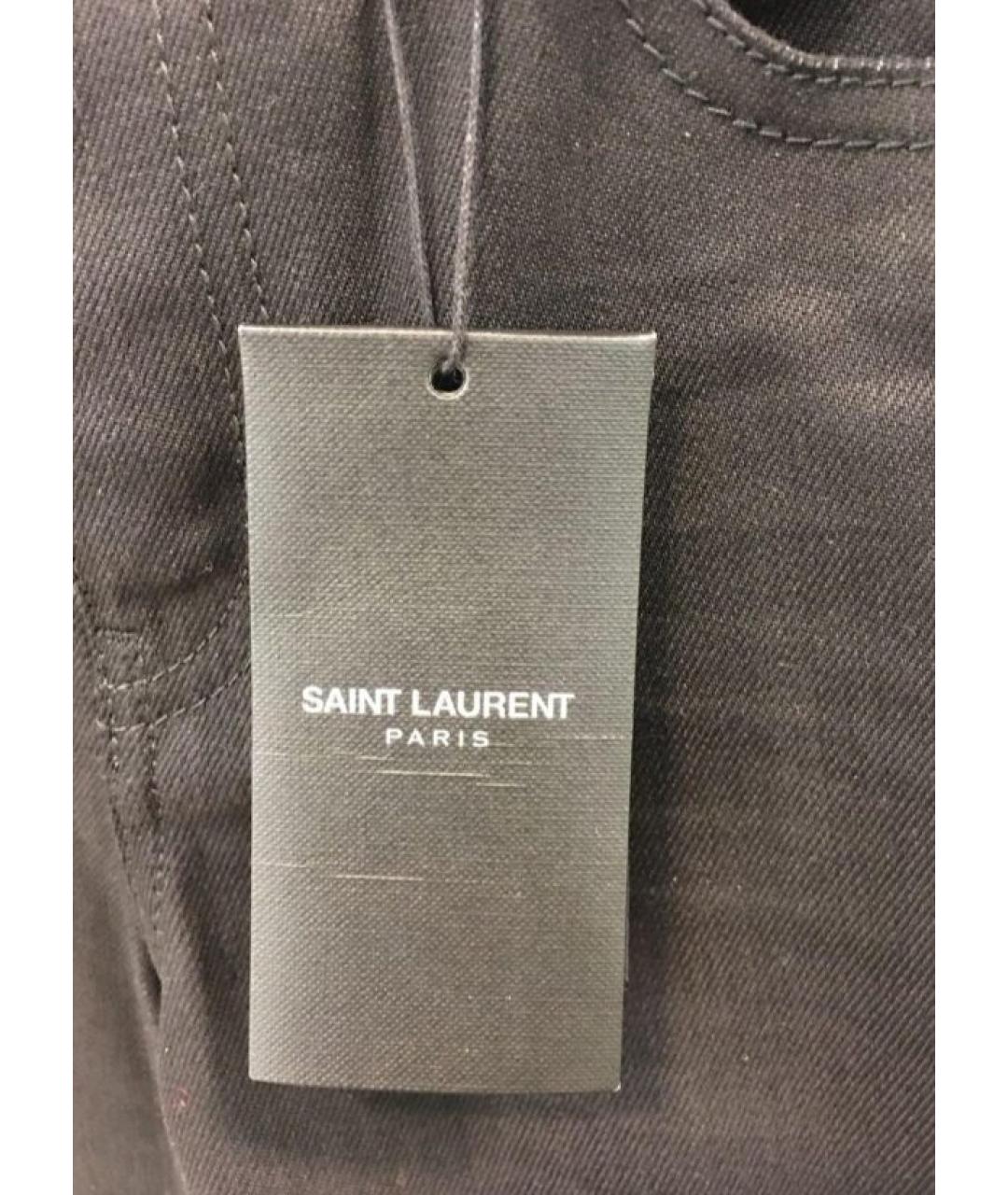 SAINT LAURENT Черные хлопковые джинсы слим, фото 4
