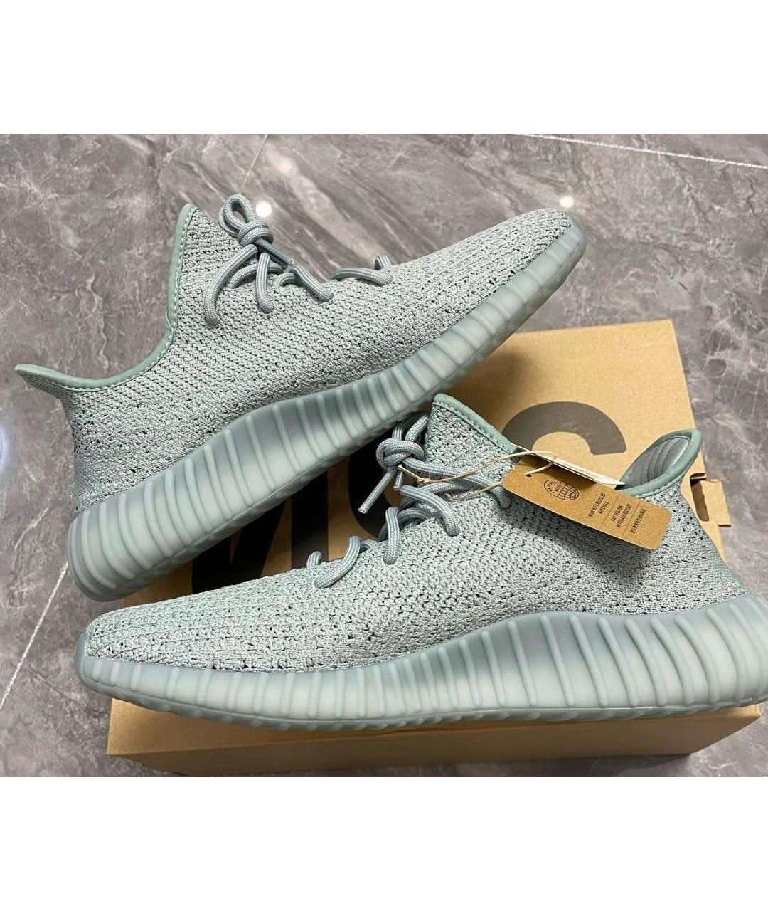 ADIDAS YEEZY Серые текстильные низкие кроссовки / кеды, фото 7