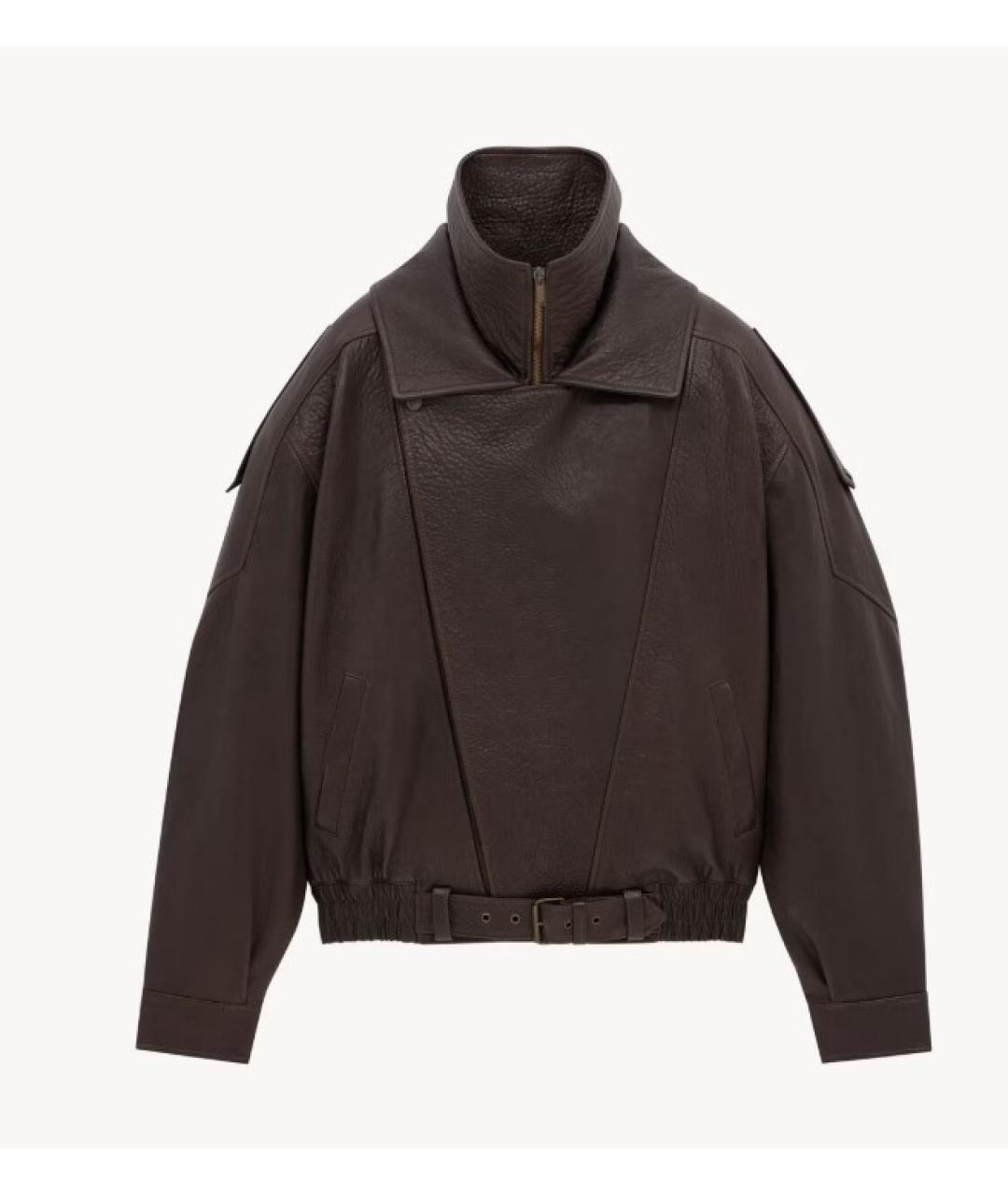 SAINT LAURENT Коричневая кожаная куртка, фото 2