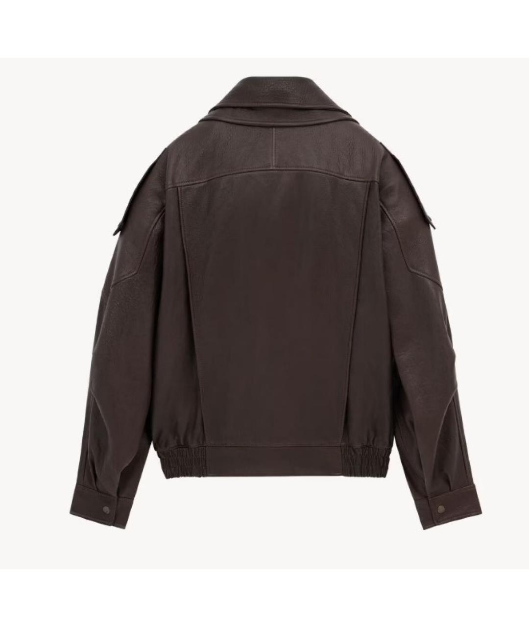 SAINT LAURENT Коричневая кожаная куртка, фото 3
