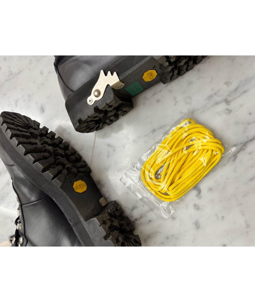 OFF-WHITE Черные кожаные ботинки, фото 5