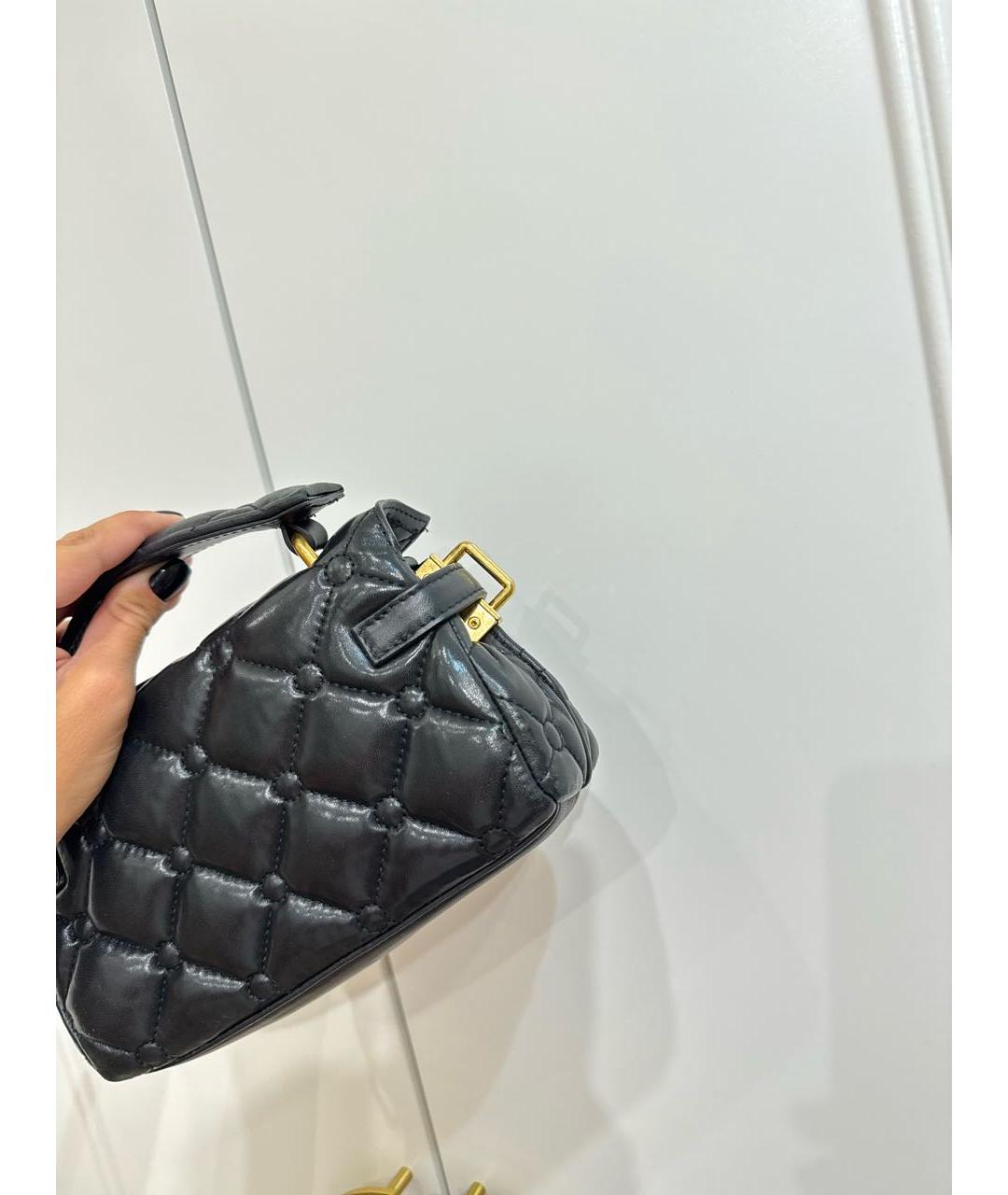 BALMAIN Черная кожаная сумка с короткими ручками, фото 6