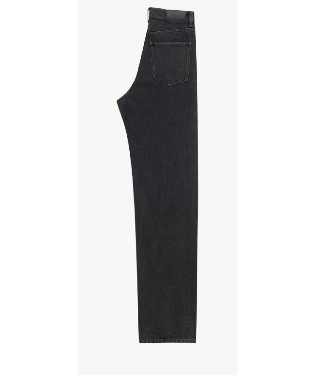 SAINT LAURENT Черные хлопковые прямые джинсы, фото 2