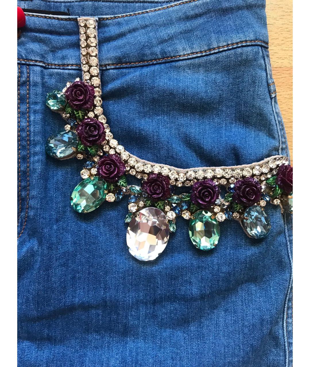 DOLCE&GABBANA Синяя деним юбка мини, фото 3
