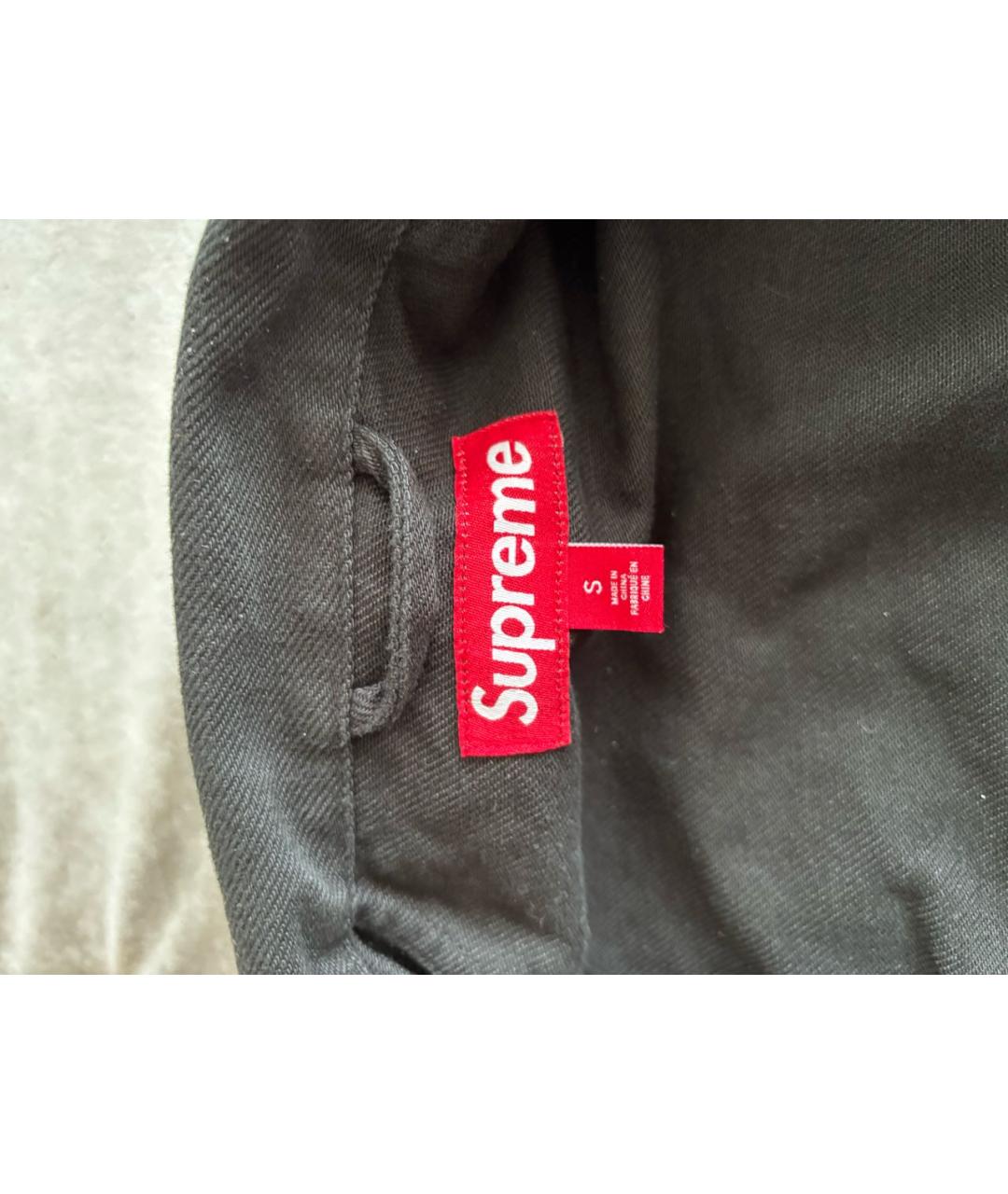 SUPREME Черная деним куртка, фото 3