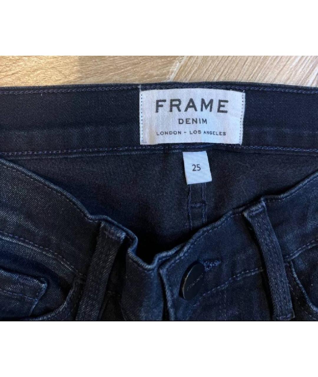FRAME Темно-синие хлопковые джинсы слим, фото 3