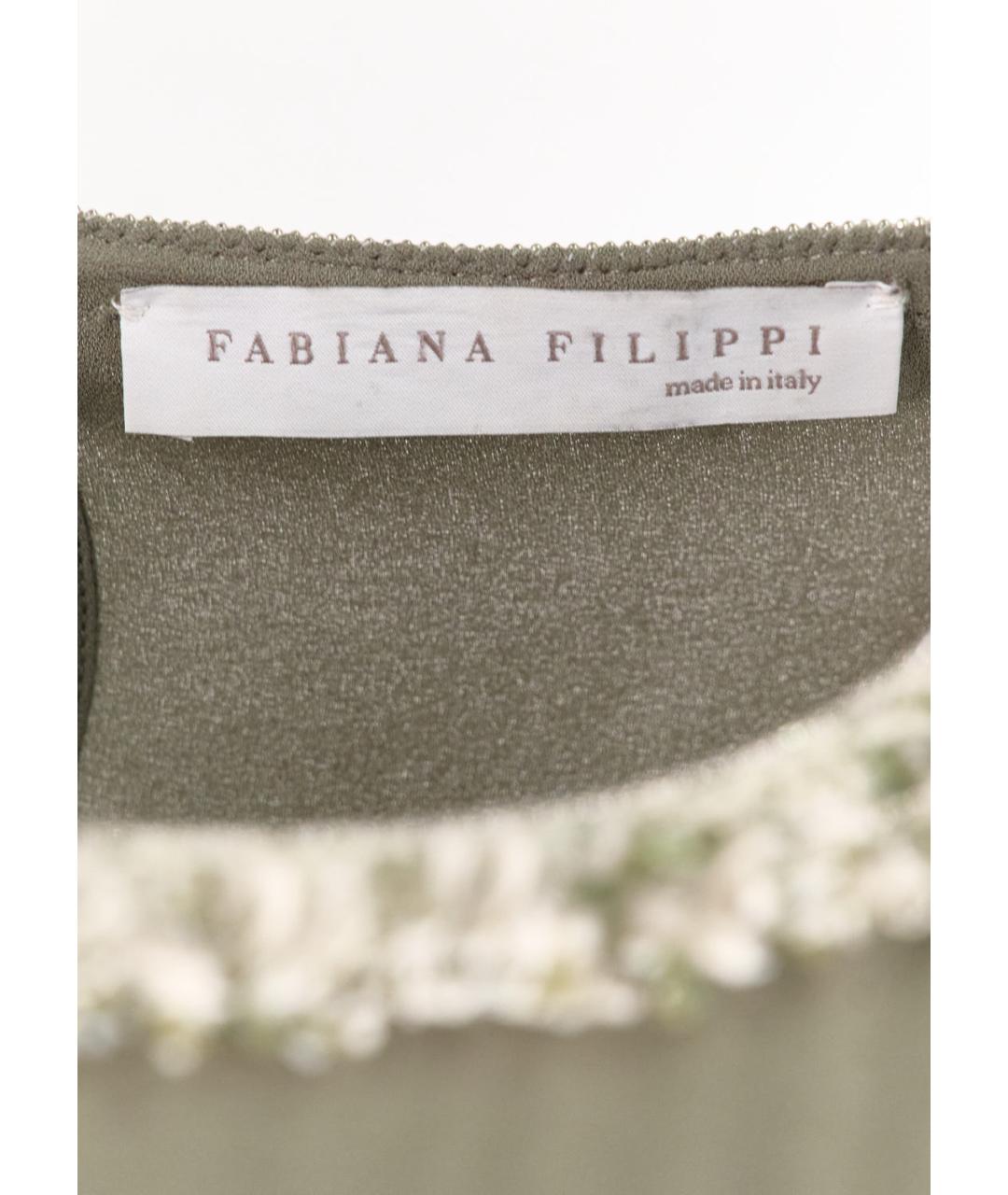 FABIANA FILIPPI Зеленые хлопковое повседневное платье, фото 3