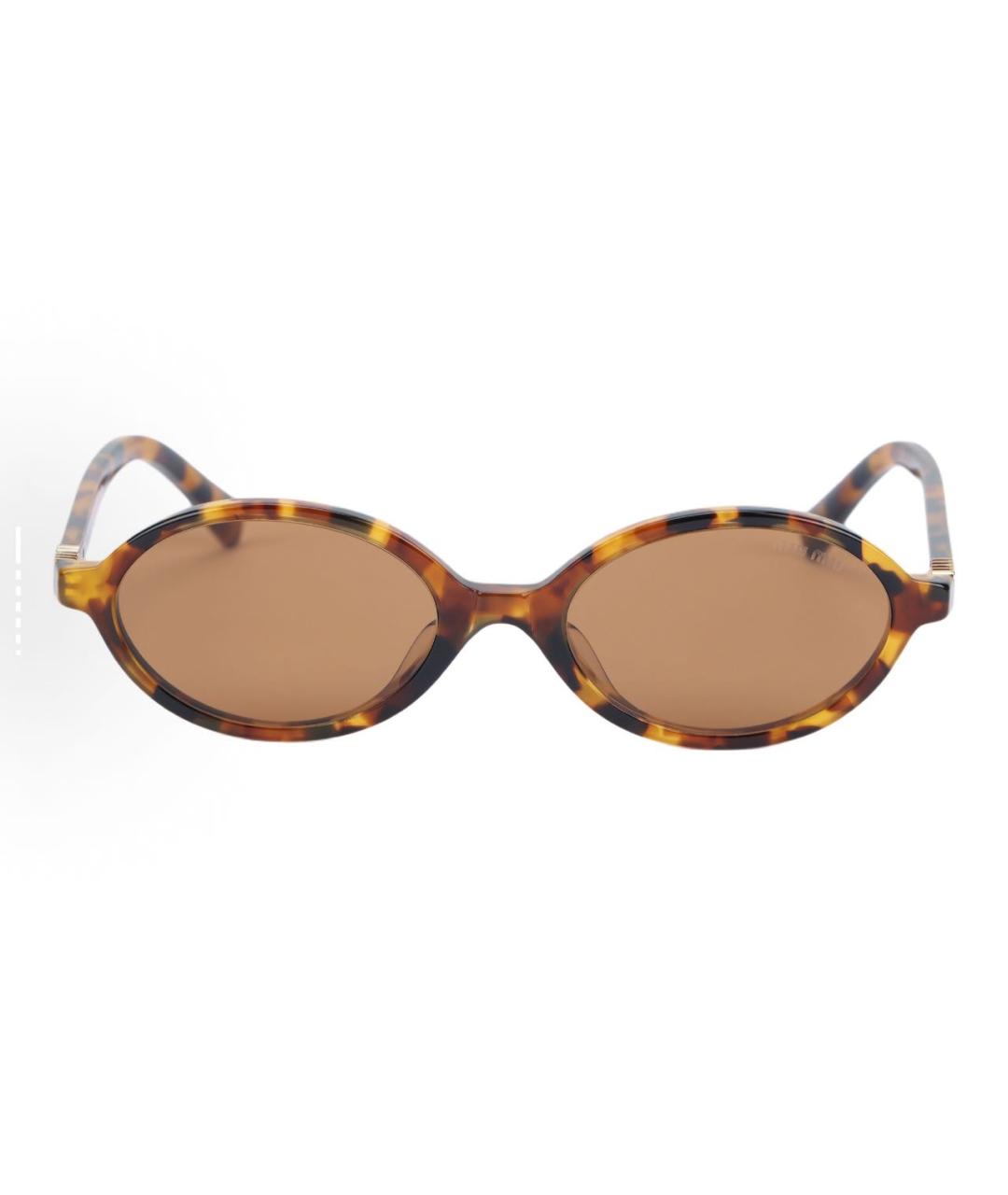 MIU MIU Коричневые пластиковые солнцезащитные очки, фото 1
