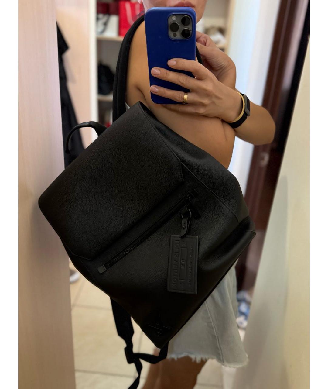 LOUIS VUITTON Черный кожаный рюкзак, фото 6