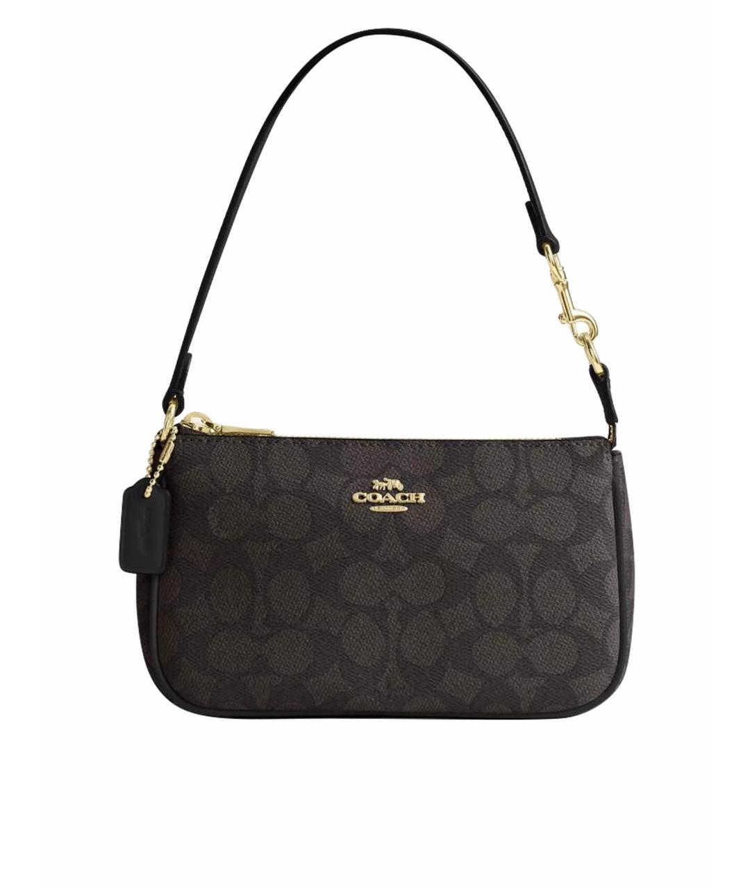COACH Коричневая сумка с короткими ручками из искусственной кожи, фото 1