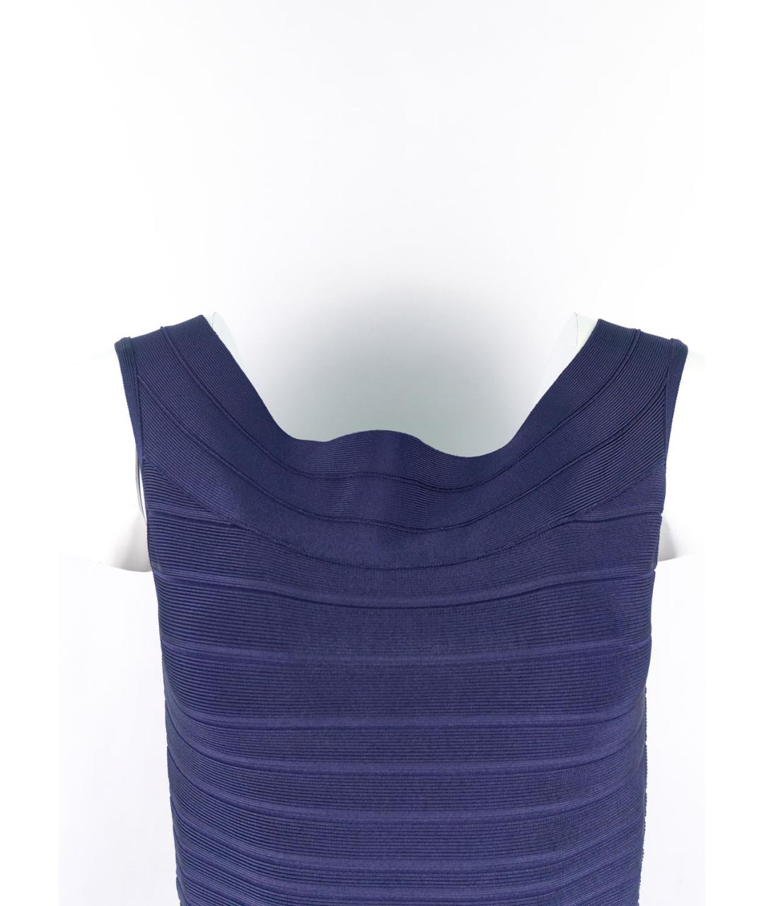 HERVE LEGER Синее коктейльное платье, фото 4