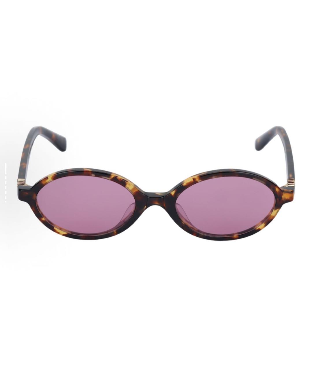 MIU MIU Коричневые пластиковые солнцезащитные очки, фото 1