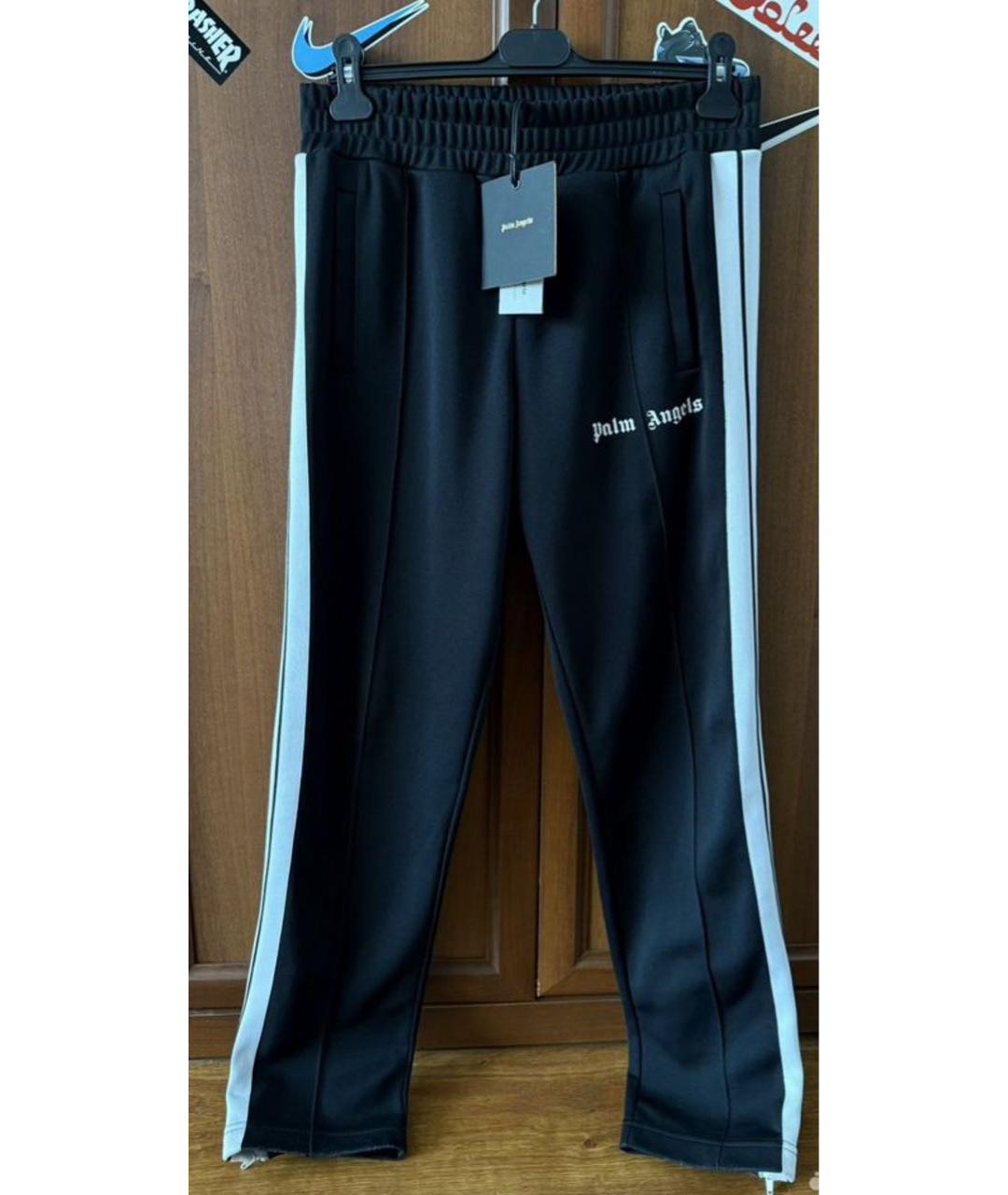 PALM ANGELS Черные хлопковые повседневные брюки, фото 9