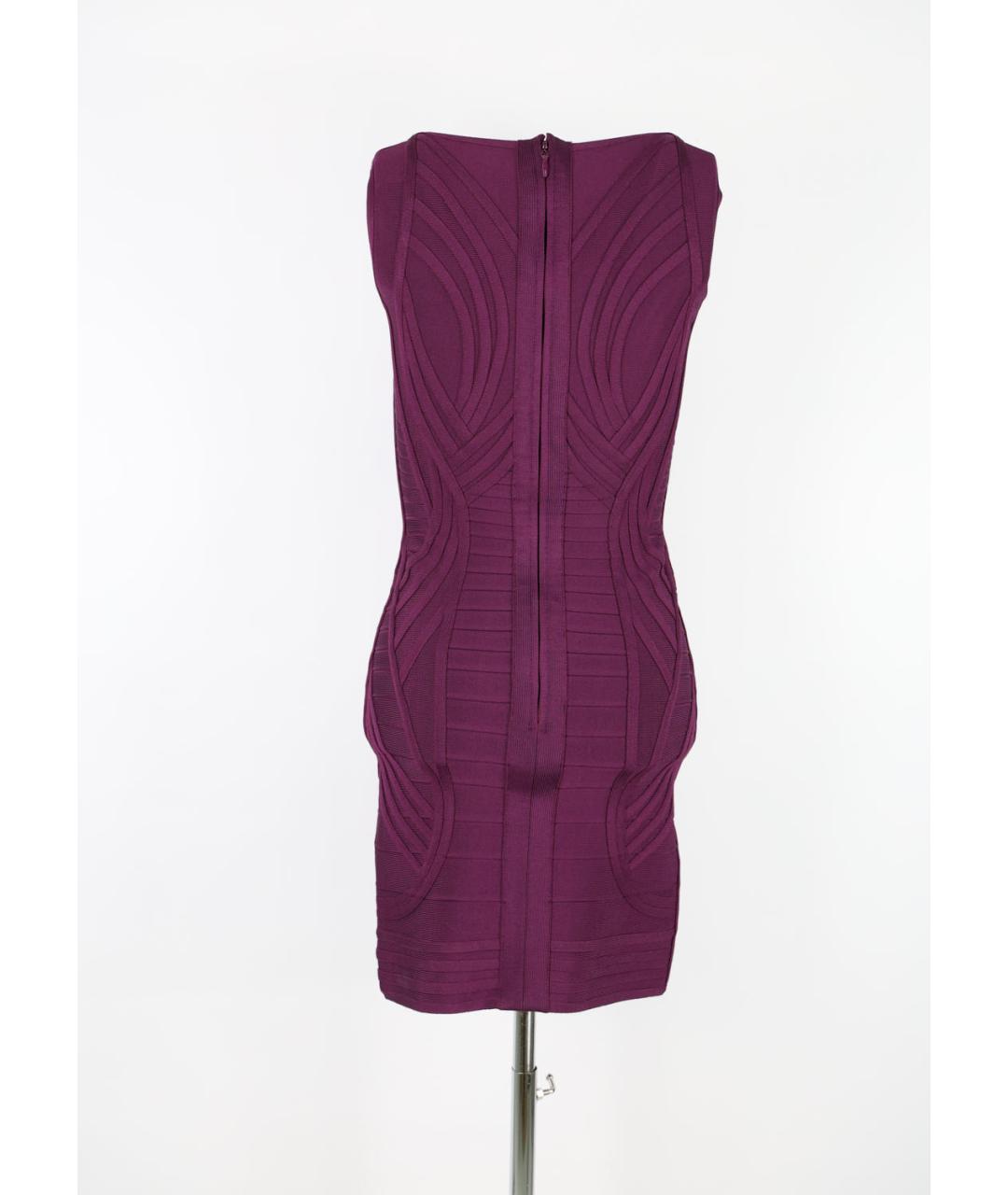 HERVE LEGER Фиолетовое вискозное коктейльное платье, фото 2