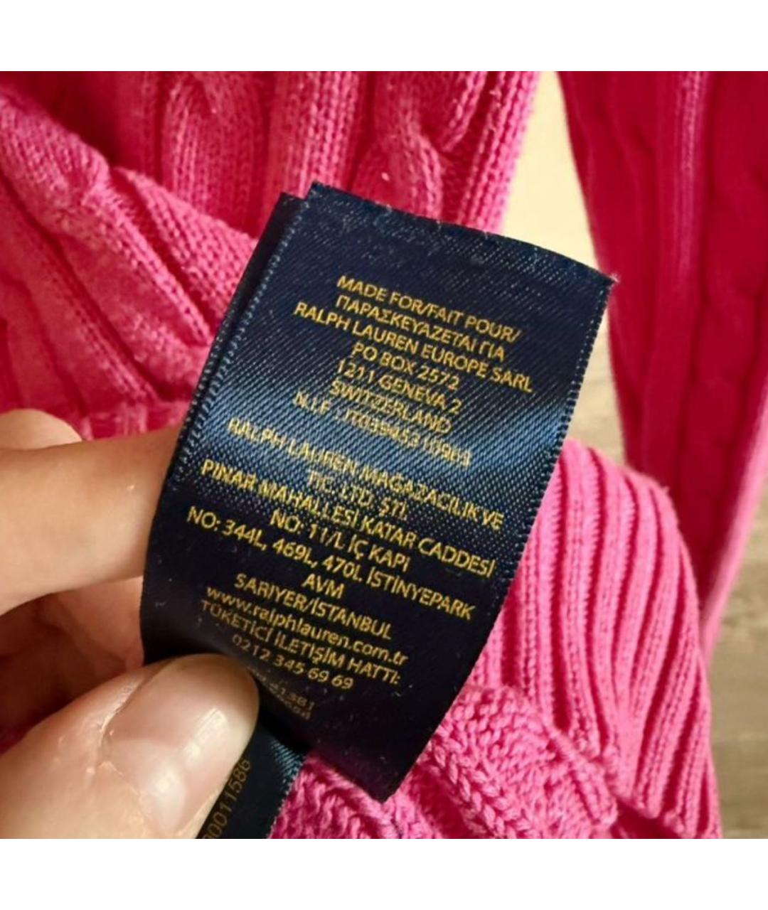 POLO RALPH LAUREN Розовый хлопковый джемпер / свитер, фото 4