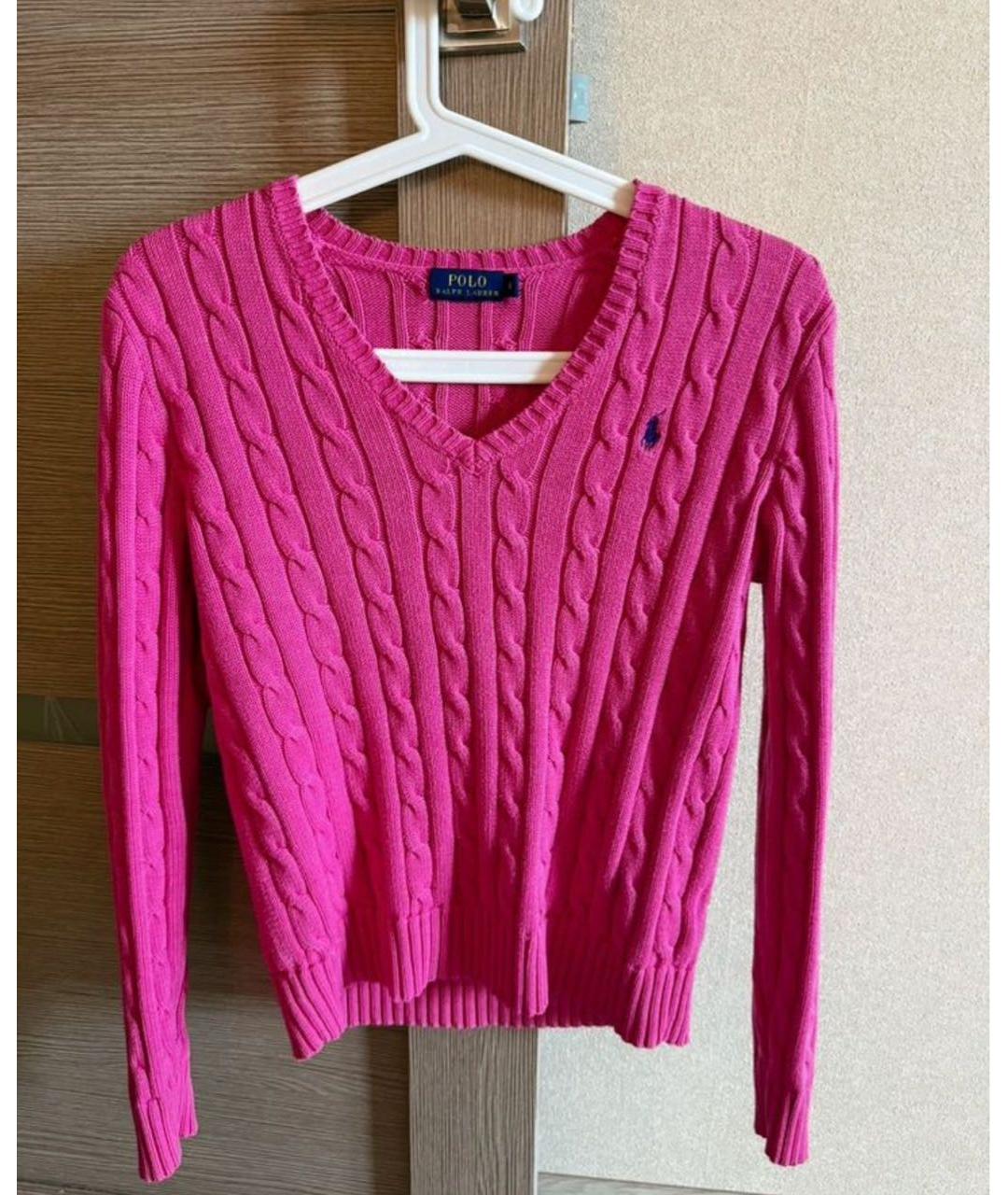 POLO RALPH LAUREN Розовый хлопковый джемпер / свитер, фото 6