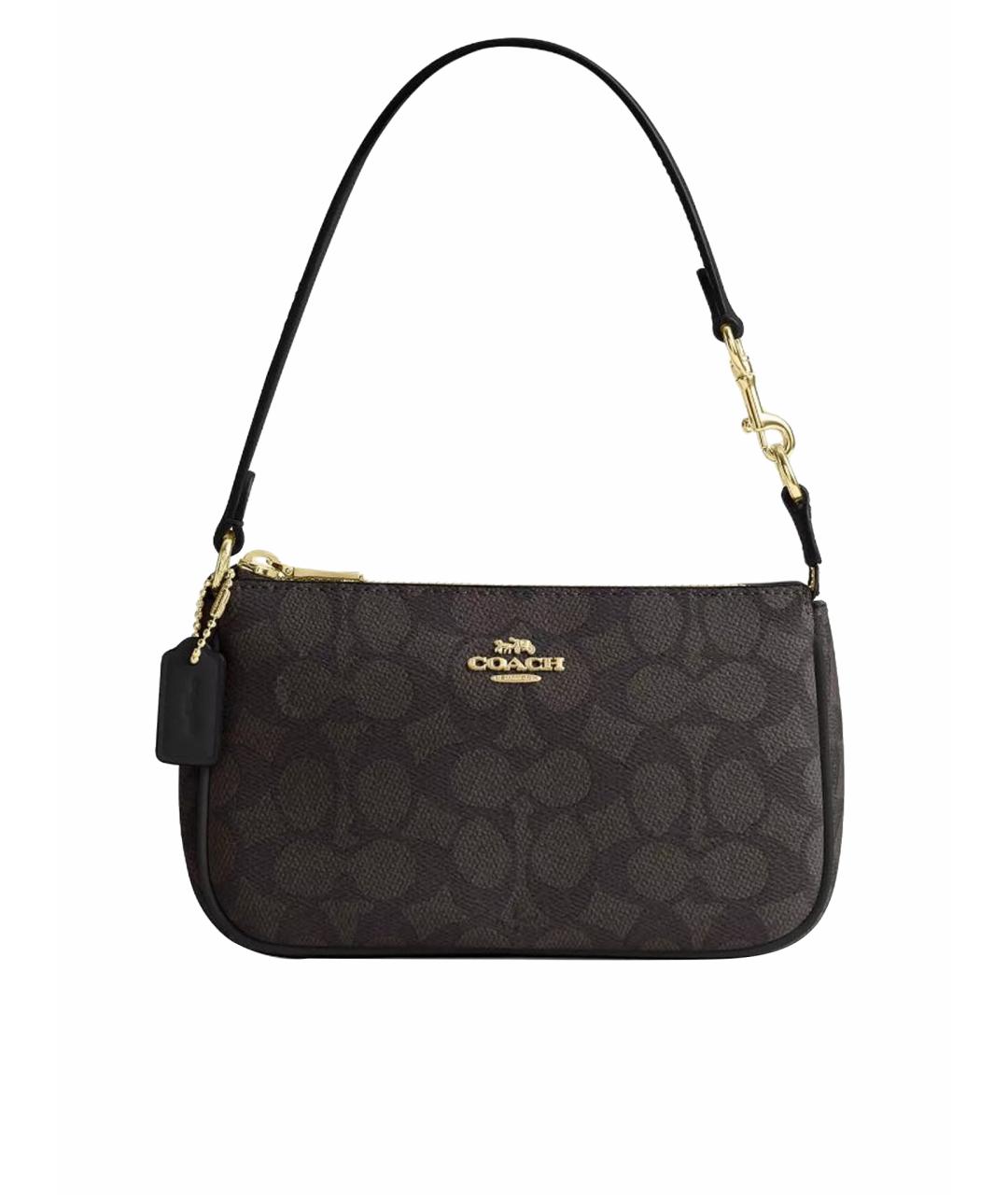 COACH Коричневая сумка с короткими ручками из искусственной кожи, фото 1