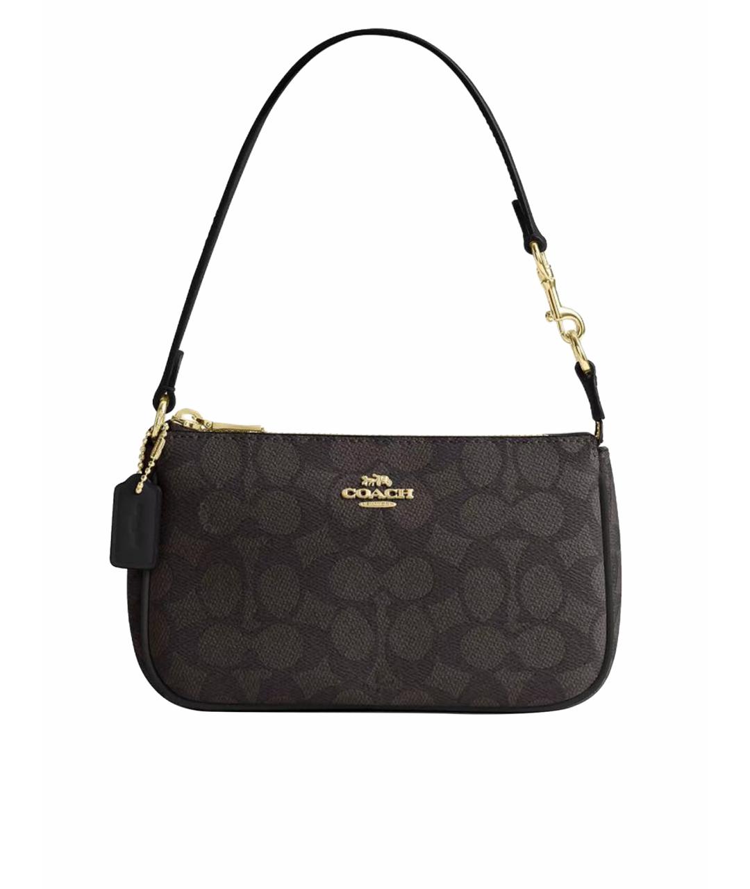 COACH Коричневая сумка с короткими ручками из искусственной кожи, фото 1