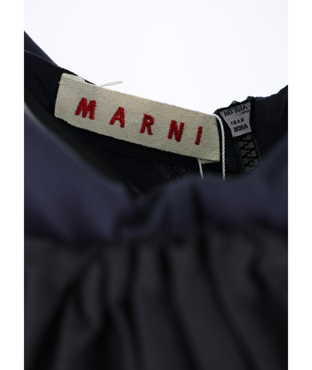 MARNI Синее шелковое коктейльное платье, фото 3