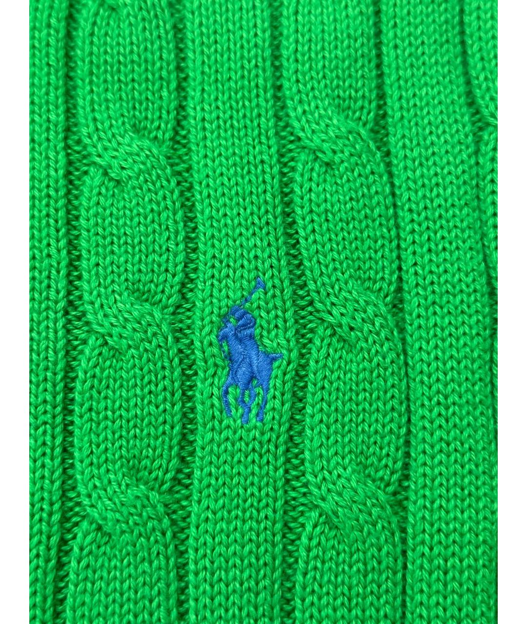 POLO RALPH LAUREN Зеленый хлопковый джемпер / свитер, фото 4