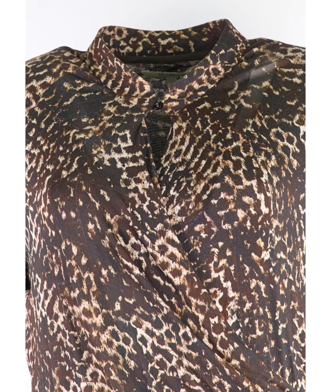 MAX MARA Коричневое вискозное повседневное платье, фото 4