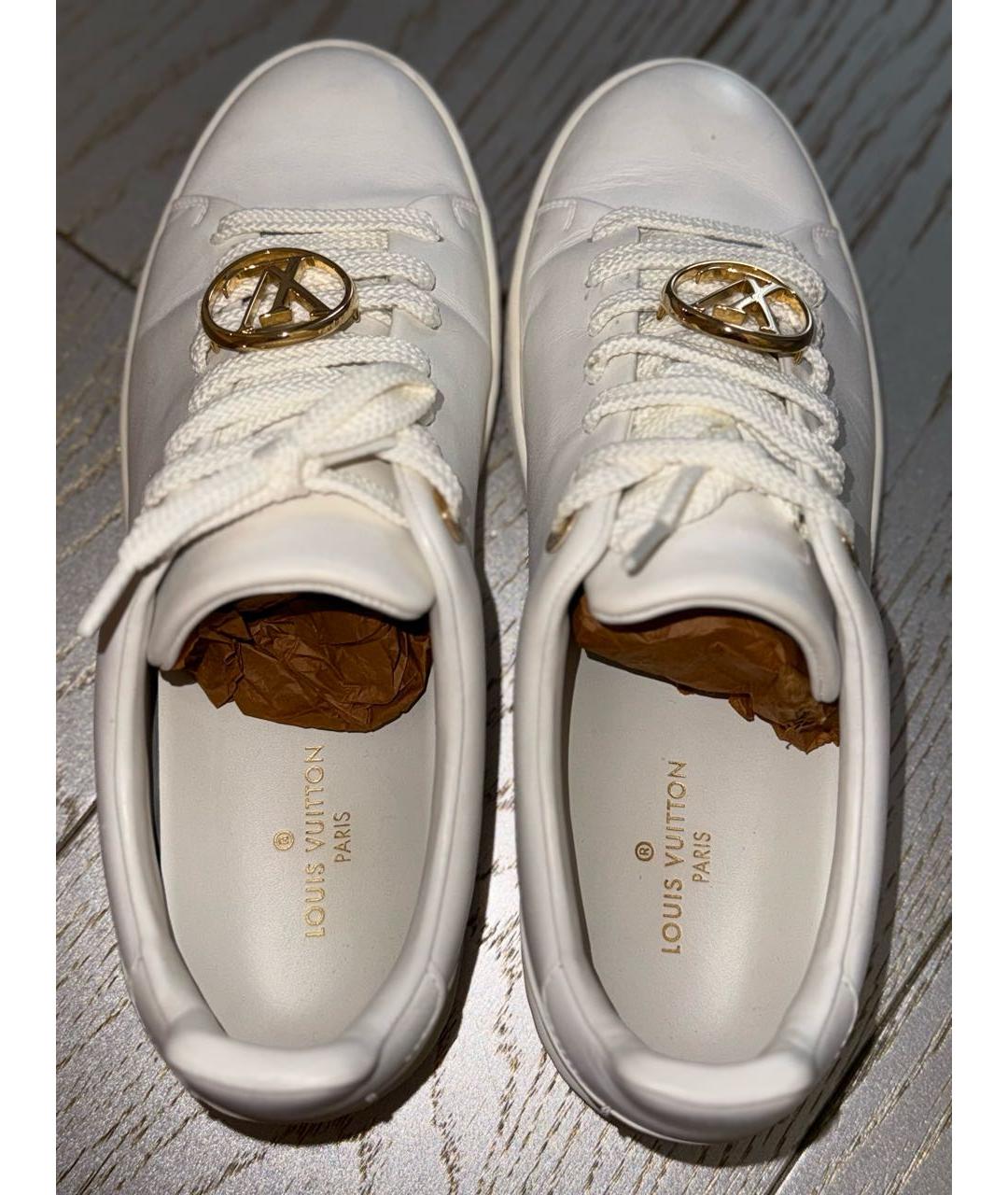 LOUIS VUITTON Белые кожаные кеды, фото 3