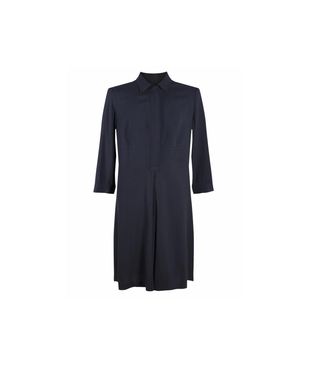 WEEKEND MAX MARA Синее ацетатное повседневное платье, фото 7