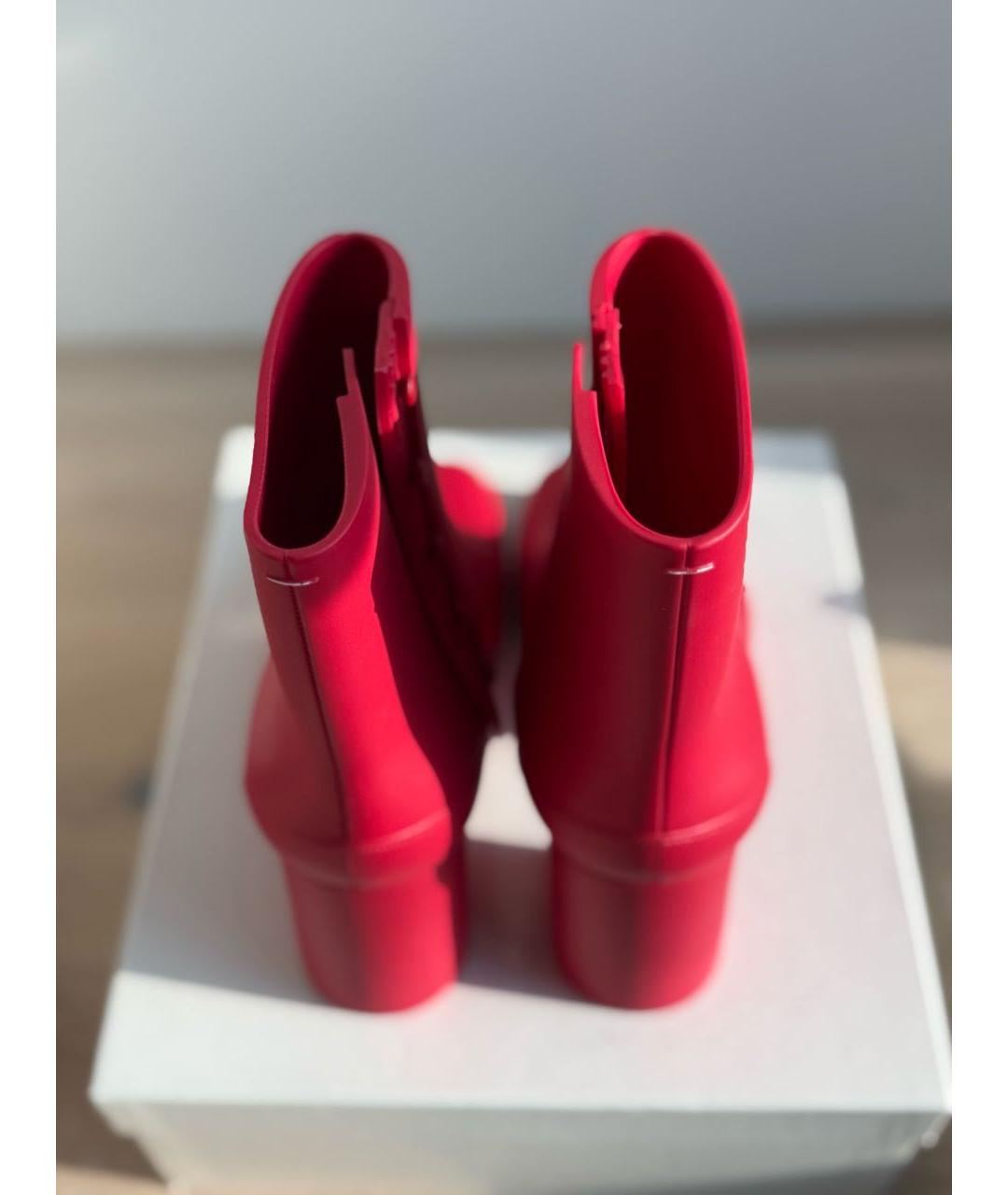 MAISON MARGIELA Красные резиновые ботильоны, фото 3