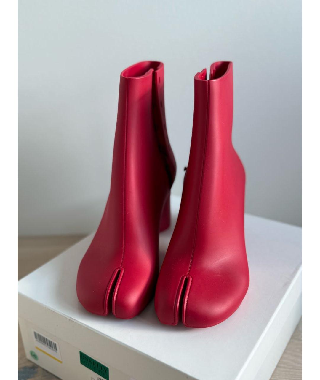 MAISON MARGIELA Красные резиновые ботильоны, фото 2