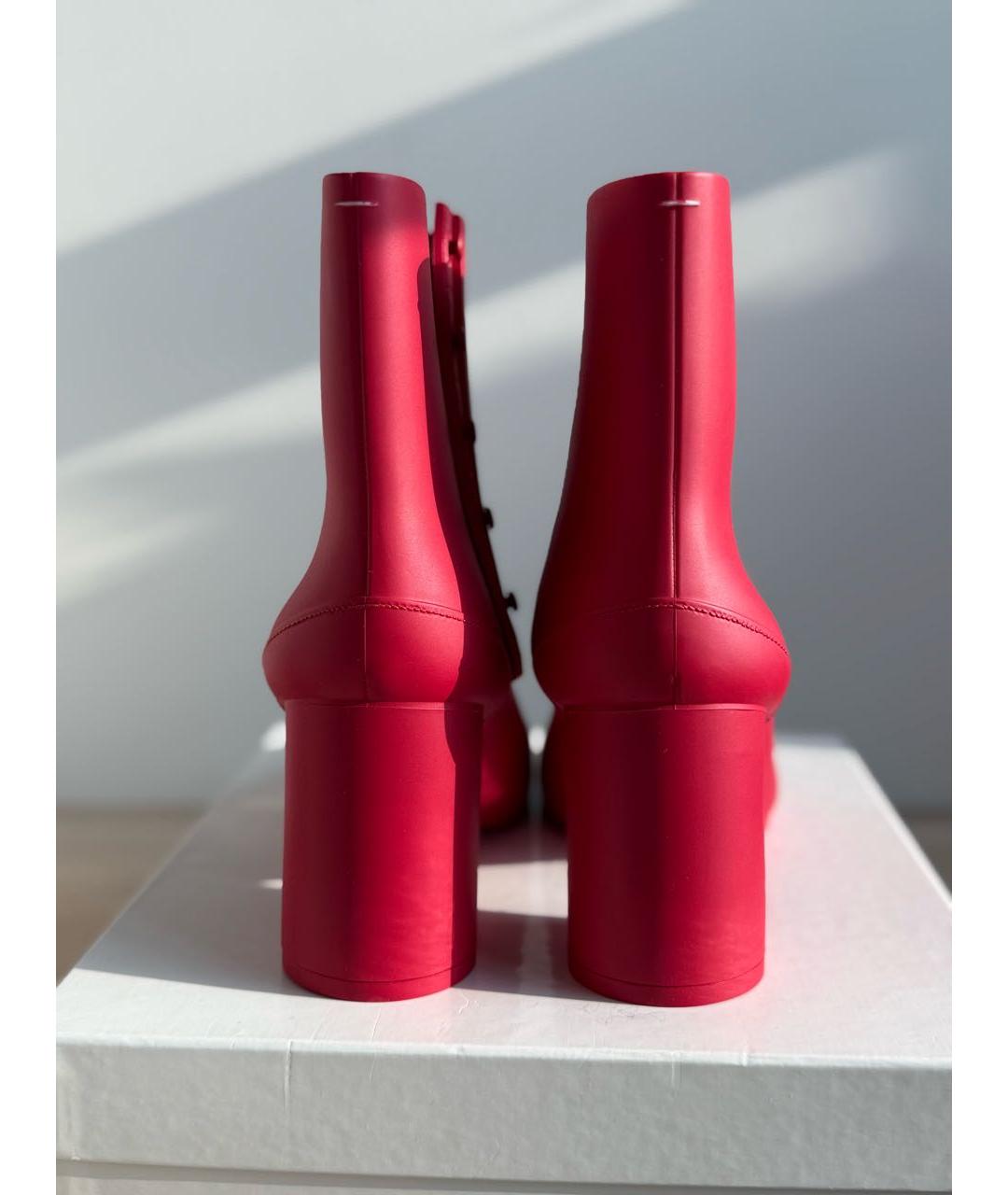 MAISON MARGIELA Красные резиновые ботильоны, фото 4