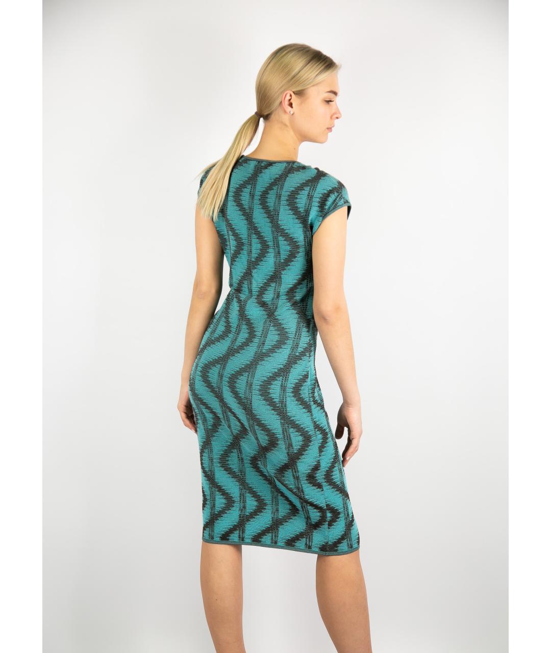MISSONI Бирюзовое вискозное коктейльное платье, фото 2