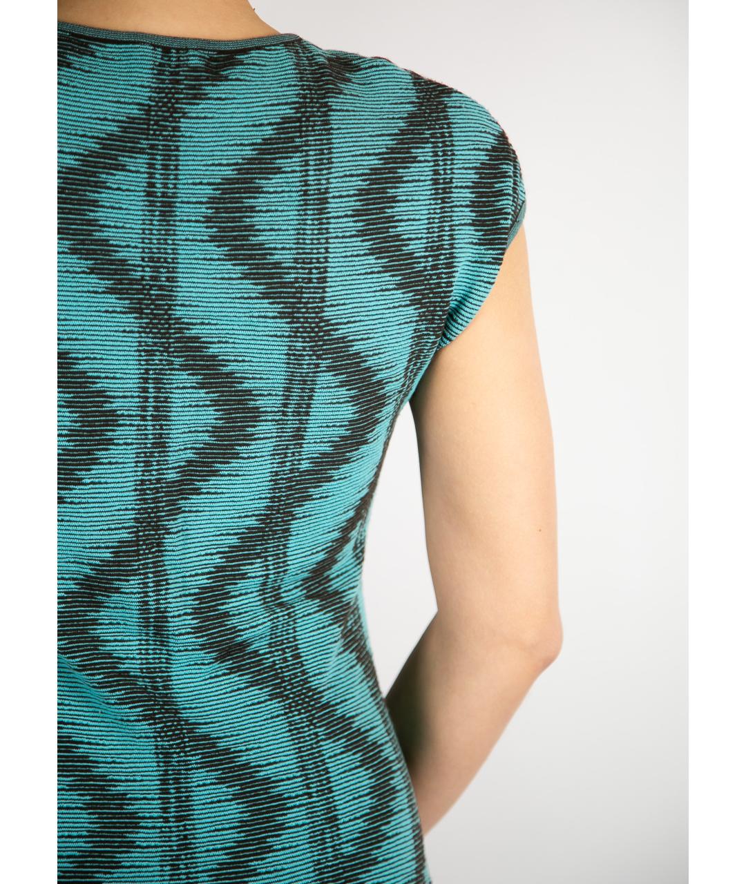 MISSONI Бирюзовое вискозное коктейльное платье, фото 6