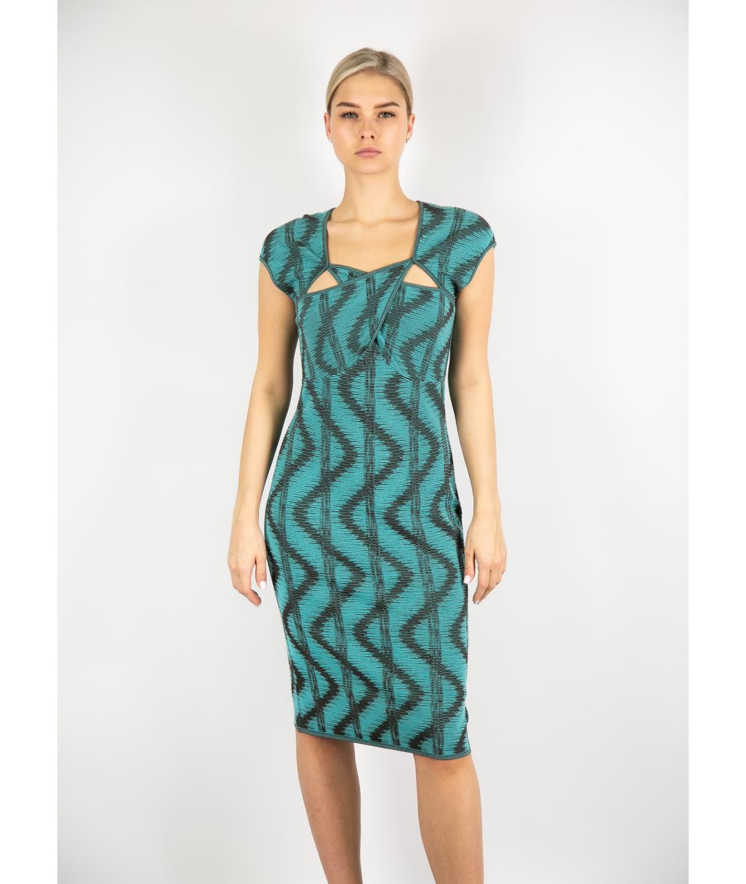 MISSONI Бирюзовое вискозное коктейльное платье, фото 8