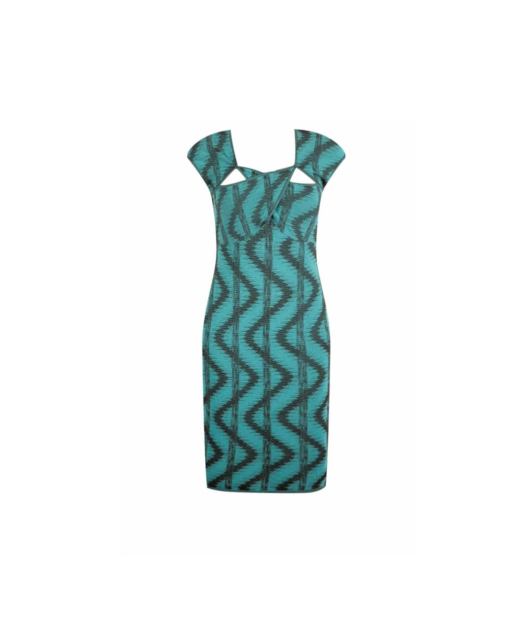 MISSONI Бирюзовое вискозное коктейльное платье, фото 10