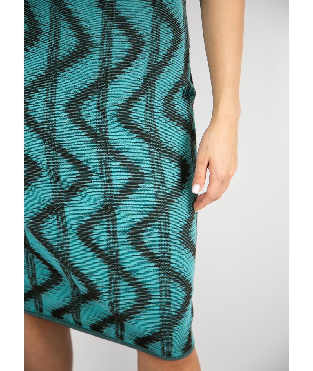 MISSONI Бирюзовое вискозное коктейльное платье, фото 7
