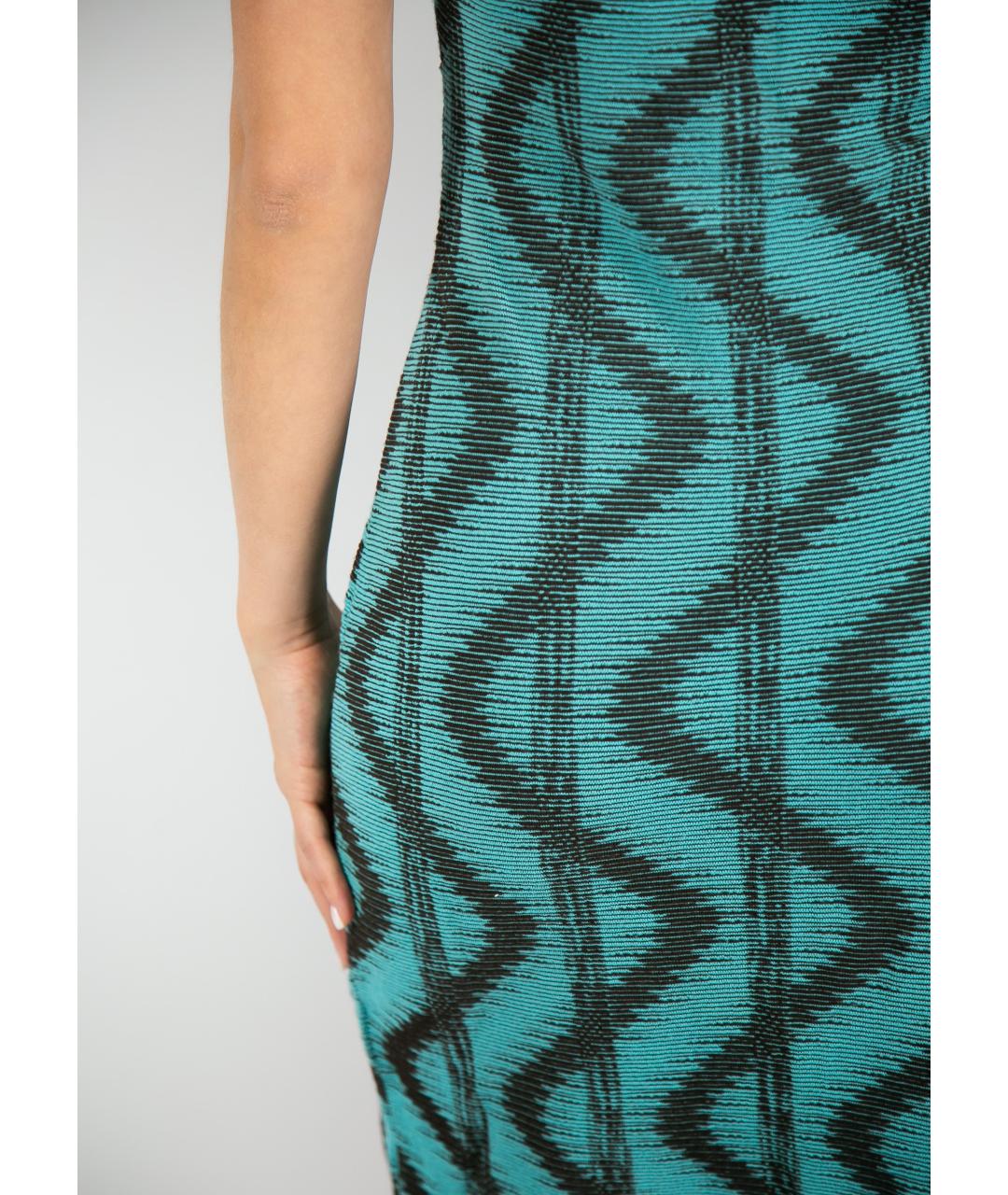 MISSONI Бирюзовое вискозное коктейльное платье, фото 5