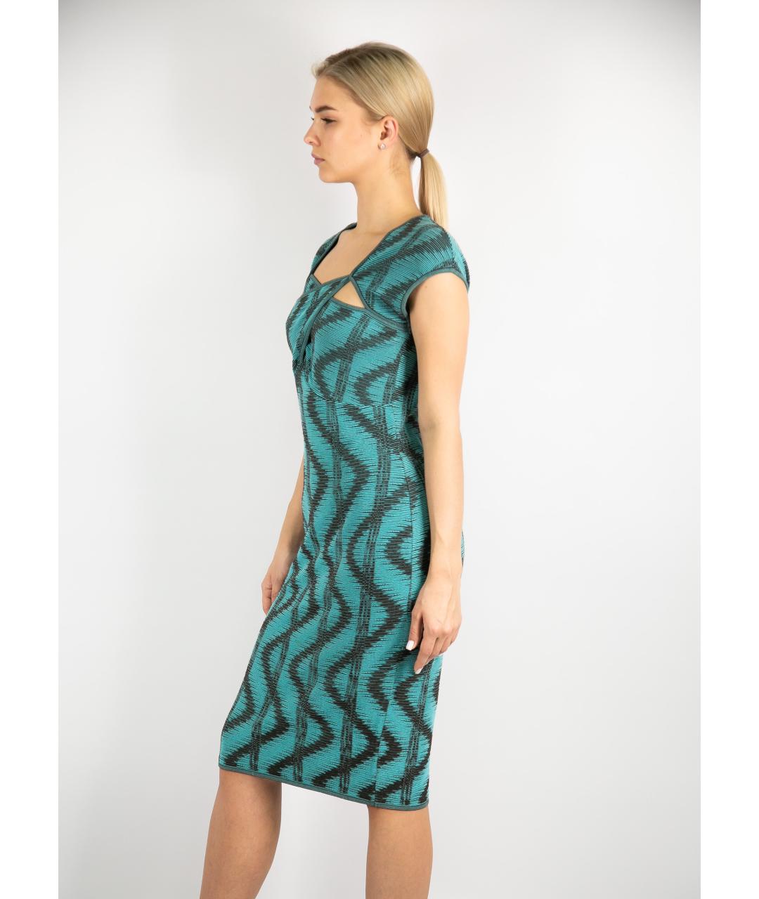 MISSONI Бирюзовое вискозное коктейльное платье, фото 9