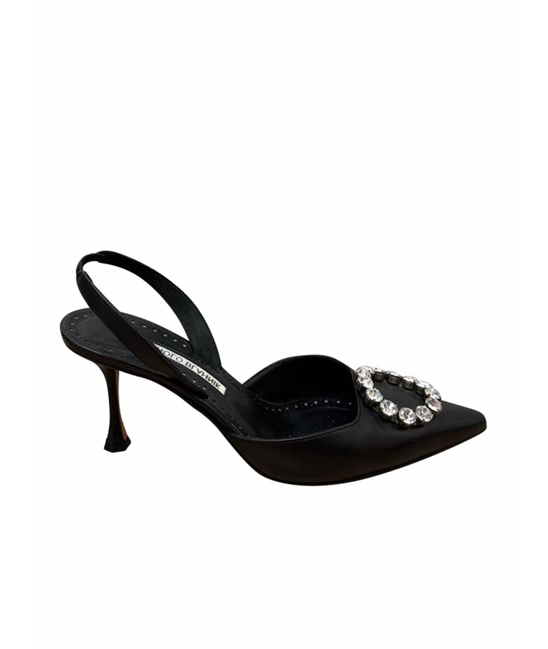 MANOLO BLAHNIK Черные кожаные туфли, фото 1
