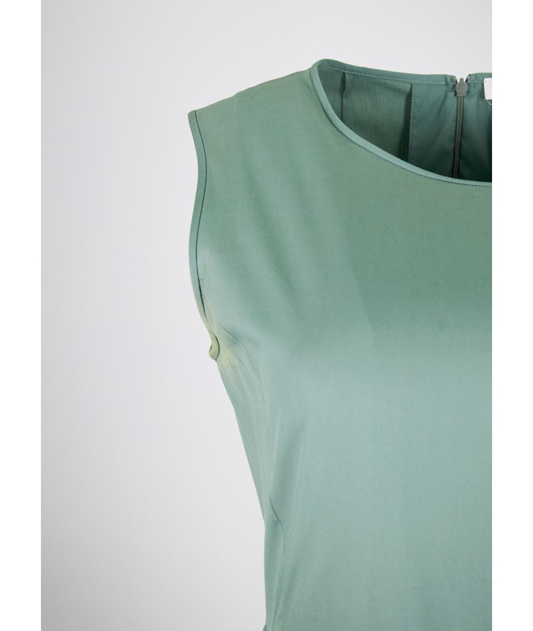 MAX MARA Зеленые хлопковое коктейльное платье, фото 5