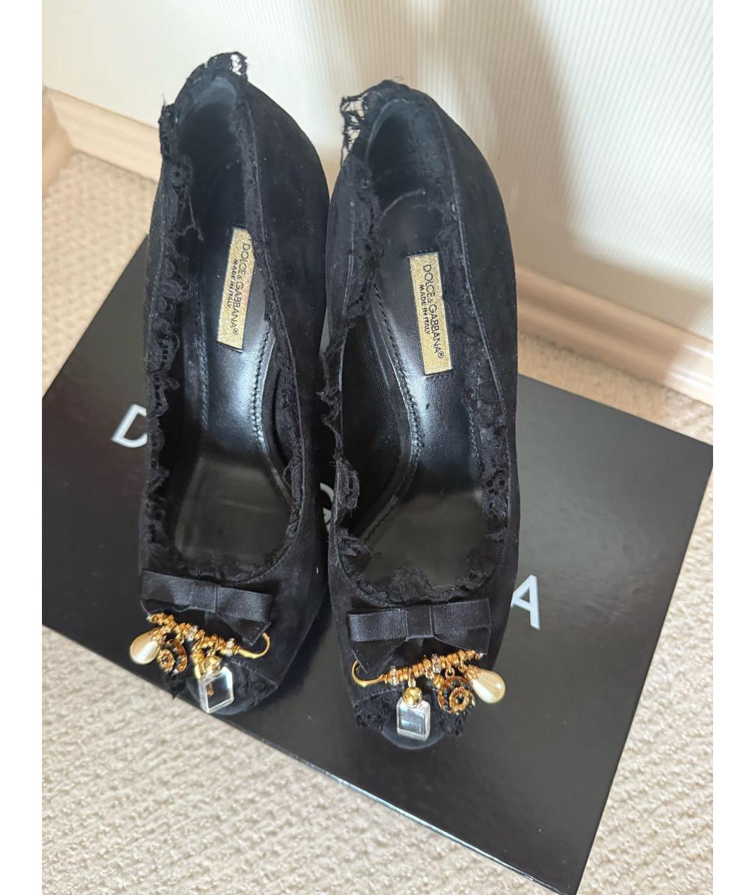 DOLCE&GABBANA Черные замшевые туфли, фото 3