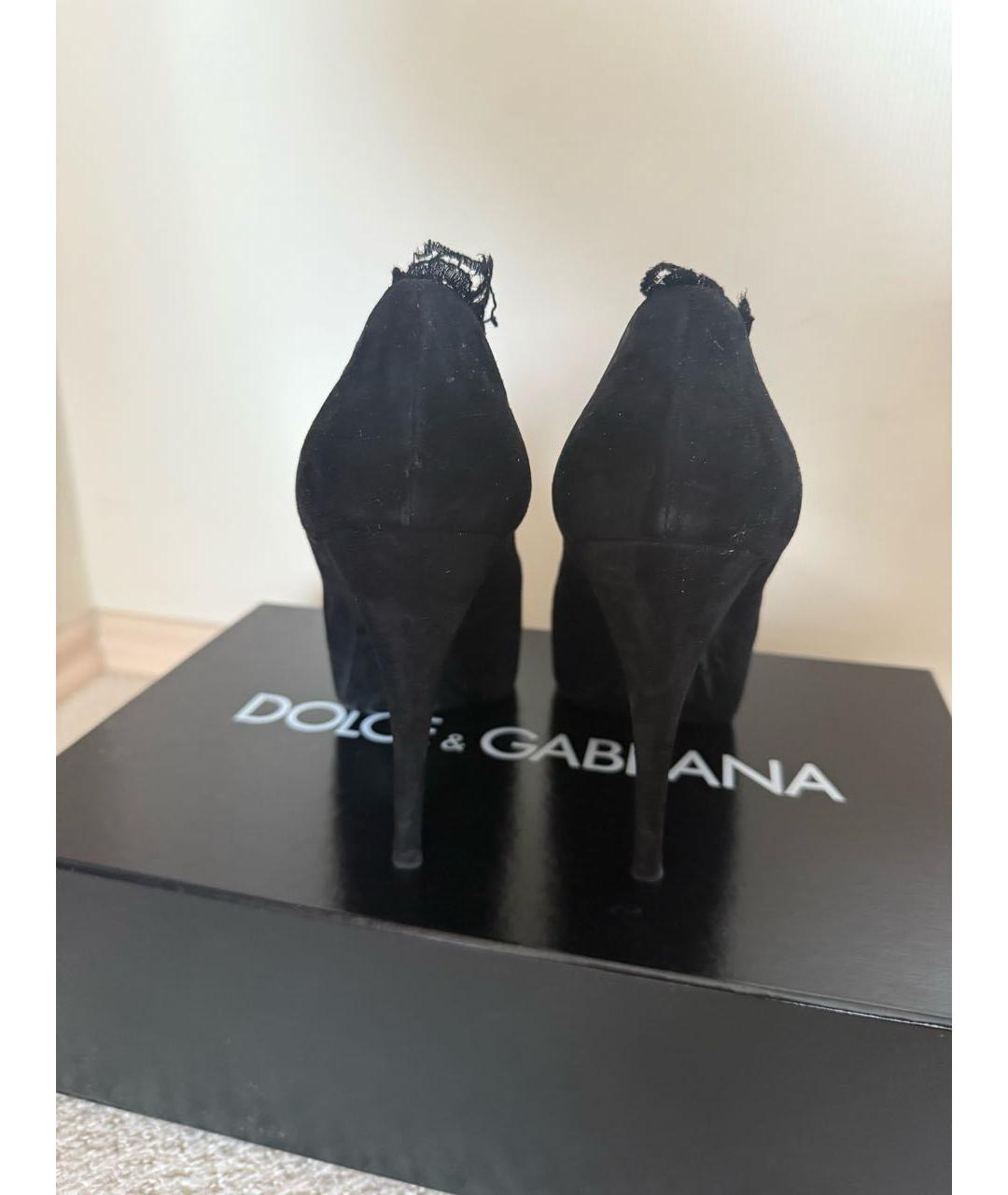DOLCE&GABBANA Черные замшевые туфли, фото 4