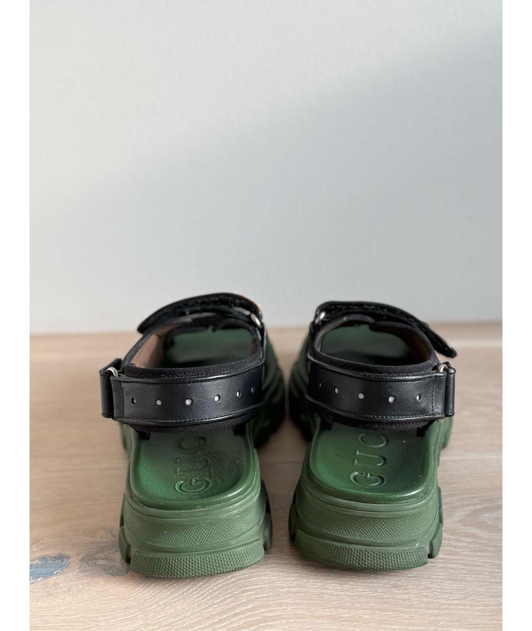 GUCCI Зеленые резиновые сандалии, фото 4
